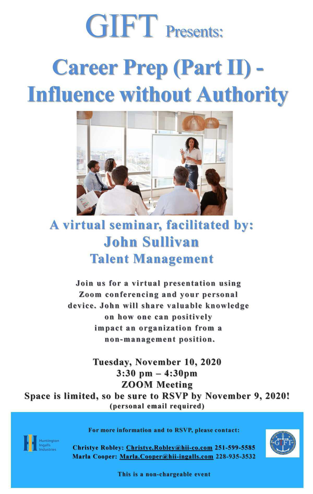 GIFT presents Influence without Authority virtual event November 10