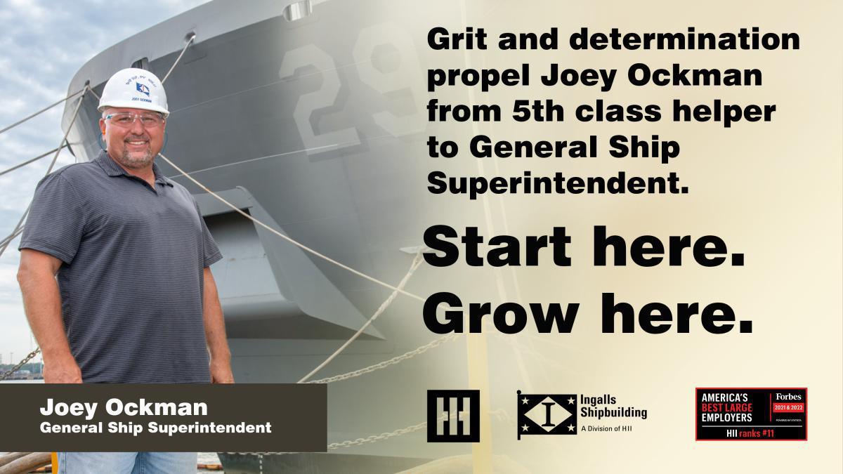 Start here. Grow here. | Joey Ockman, General Ship Superintendent Start here. Grow here. | Joey Ockman, General Ship Superintendent