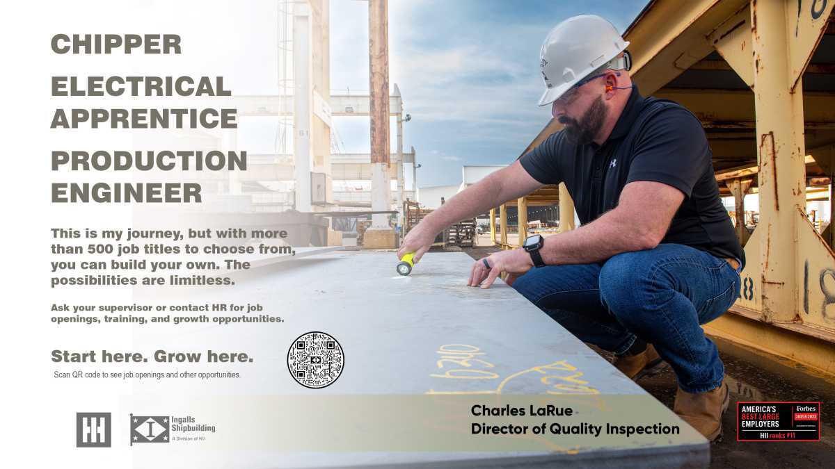 Start here. Grow here. | Stories from shipbuilders growing their careers at Ingalls Start here. Grow here. | Stories from shipbuilders growing their careers at Ingalls