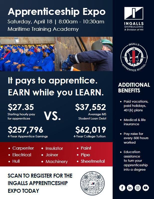 Ingalls Apprenticeship Expo | April 18 Ingalls Apprenticeship Expo | April 18