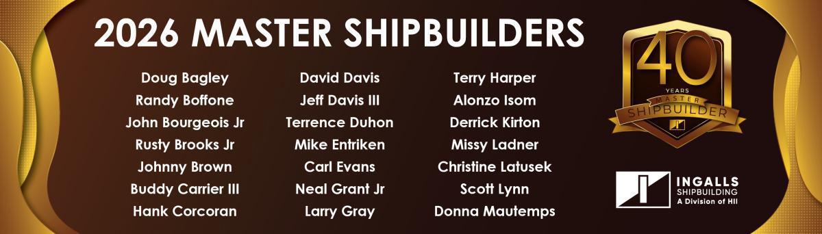 Celebrating our 2026 Master Shipbuilders 