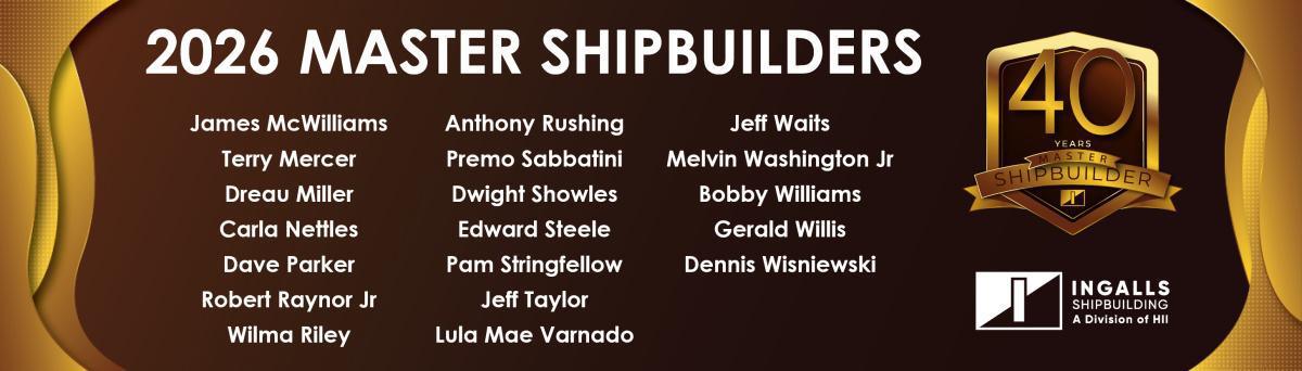 Celebrating our 2026 Master Shipbuilders 
