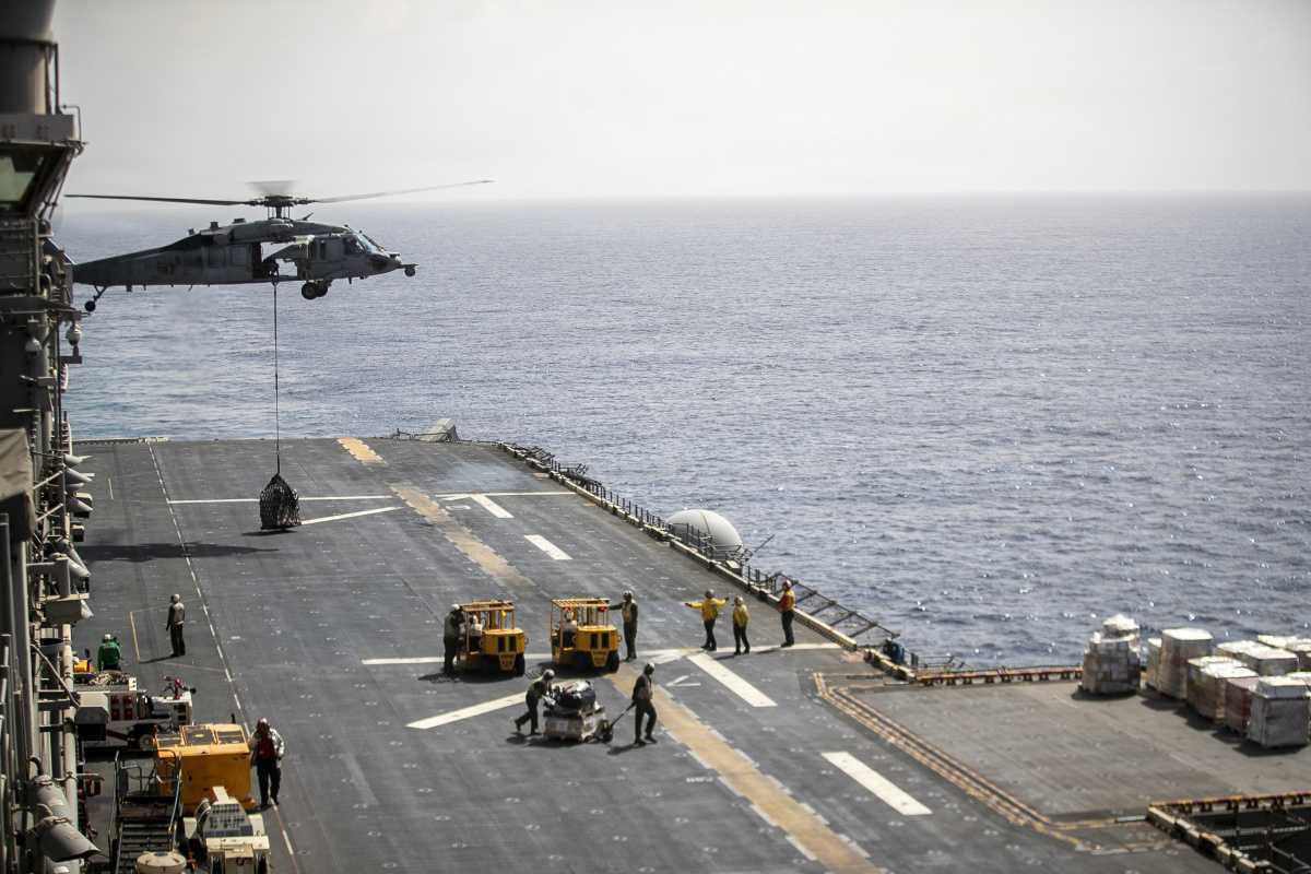 Ships in Action | LHA 7 gets critical supplies at sea 