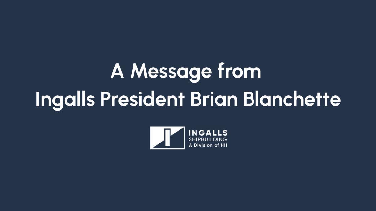 Values in Action | A Message from Brian Blanchette