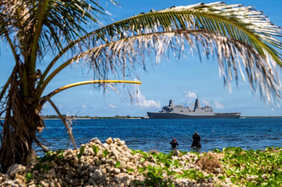 Ships in Action | USS San Diego (LPD 22) Departs Naval Base Guam Ships in Action | USS San Diego (LPD 22) Departs Naval Base Guam