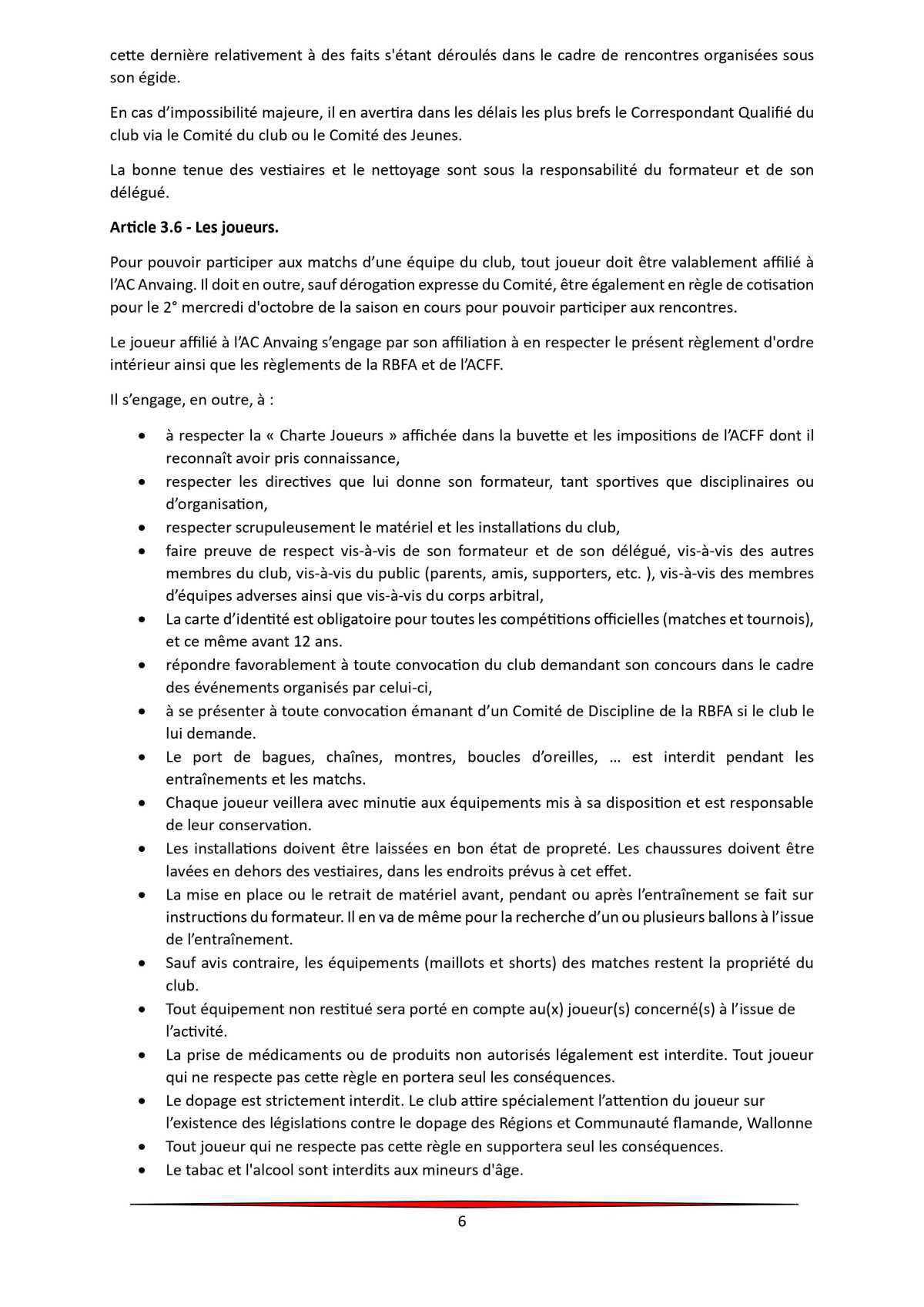 Règlement d'ordre intérieur. Règlement d'ordre intérieur.