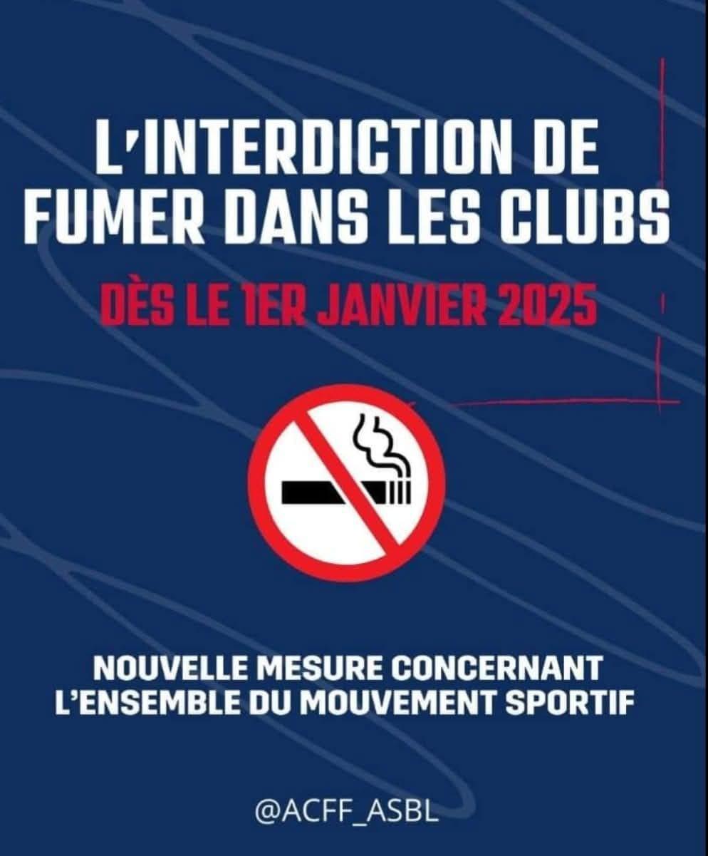 Interdiction de fumer dans les clubs sportifs.