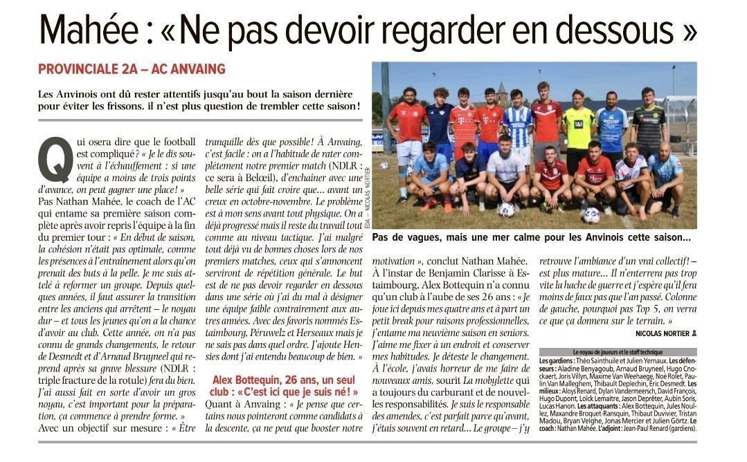 Article de presse P2 ( Courrier de l'Escaut)