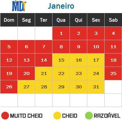 Calendário de lotação dos parques de Orlando