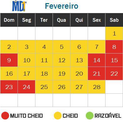 Calendário de lotação dos parques de Orlando