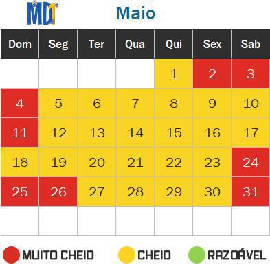 Calendário de lotação dos parques de Orlando