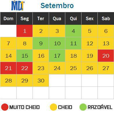 Calendário de lotação dos parques de Orlando