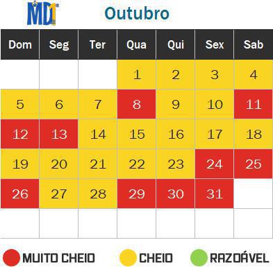Calendário de lotação dos parques de Orlando