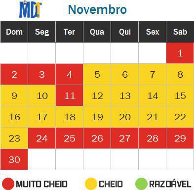Calendário de lotação dos parques de Orlando