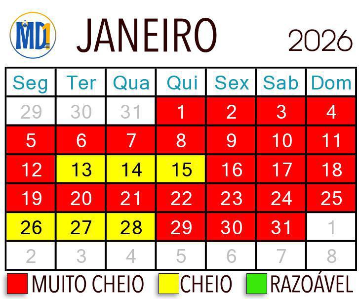 Calendário de lotação dos parques de Orlando