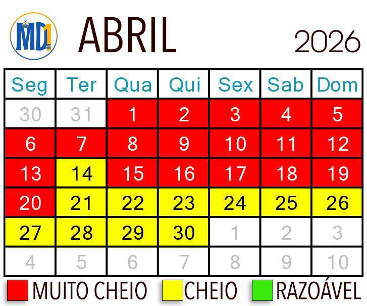 Calendário de lotação dos parques de Orlando