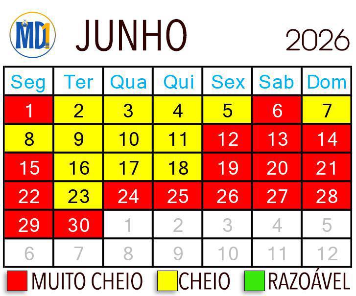 Calendário de lotação dos parques de Orlando