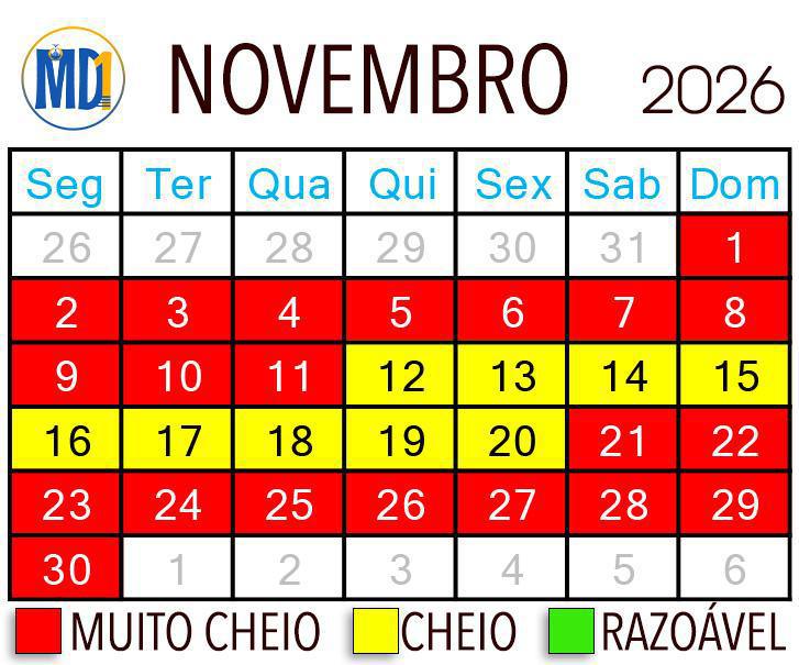 Calendário de lotação dos parques de Orlando