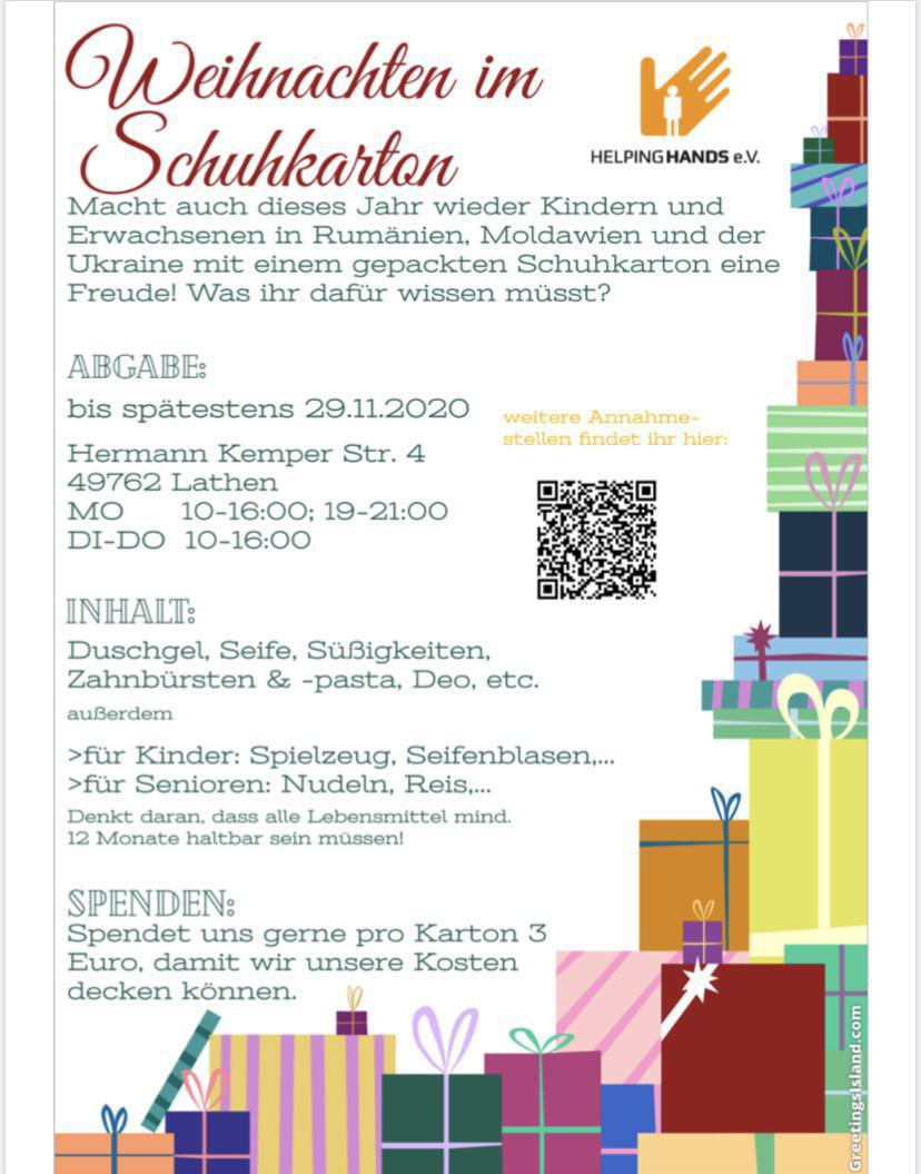 Helping Hands Schuhkarton-Aktion