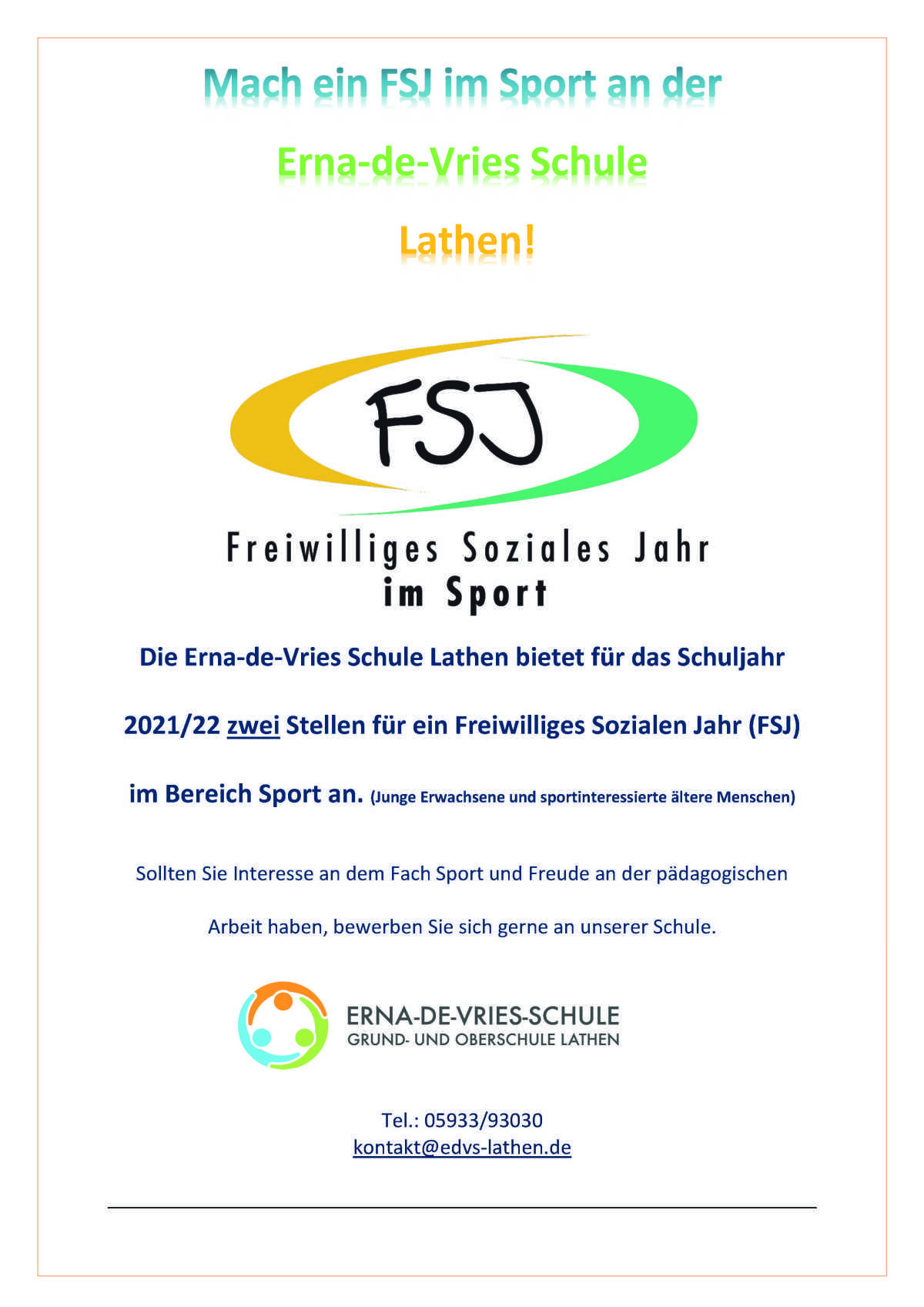 FSJ Sport an der Erna-de-Vries-Schule