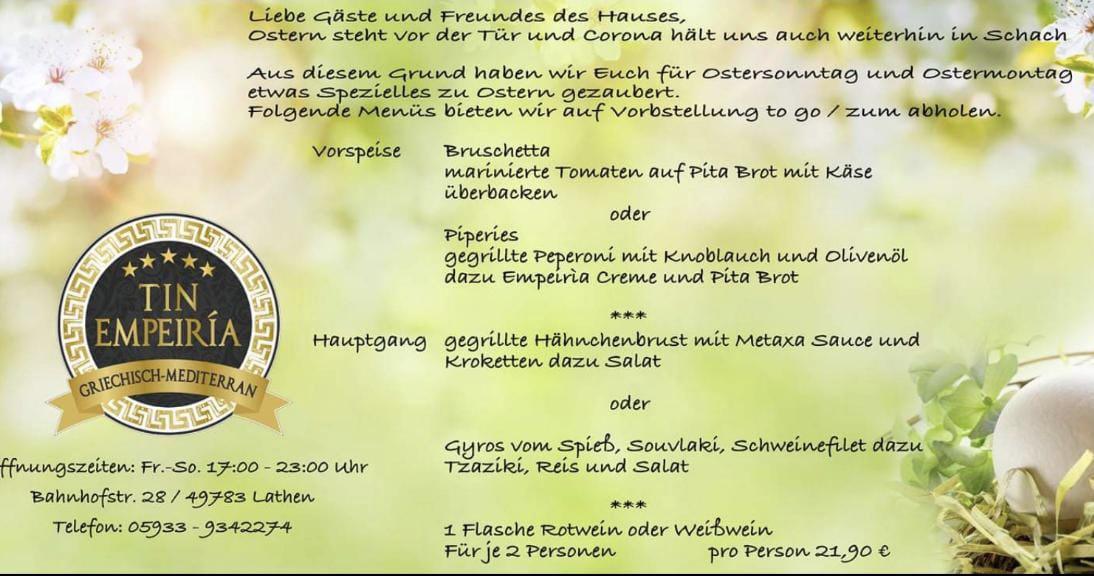 Schon für Ostern leckere Gerichte vorbestellt? Schon für Ostern leckere Gerichte vorbestellt?