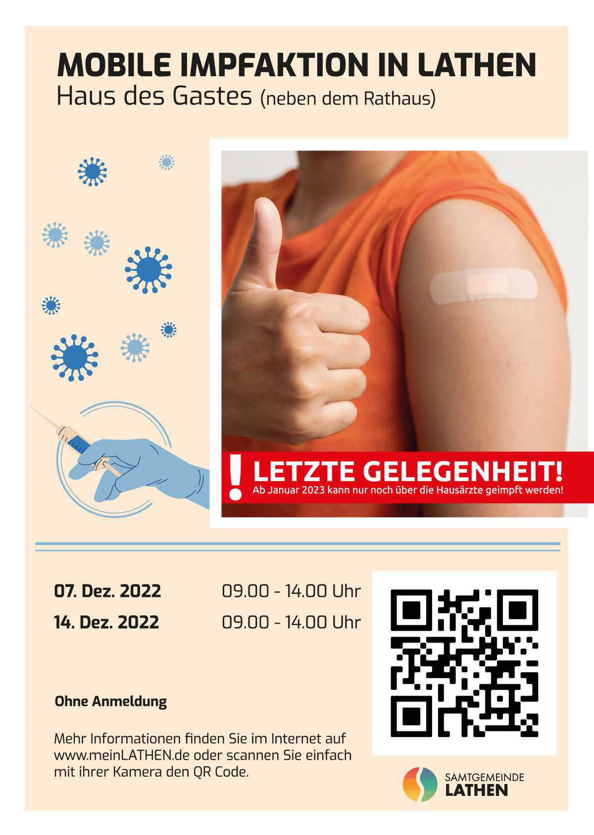 Mobile Impfaktionen in Lathen - letzte Gelegenheit im Dezember!