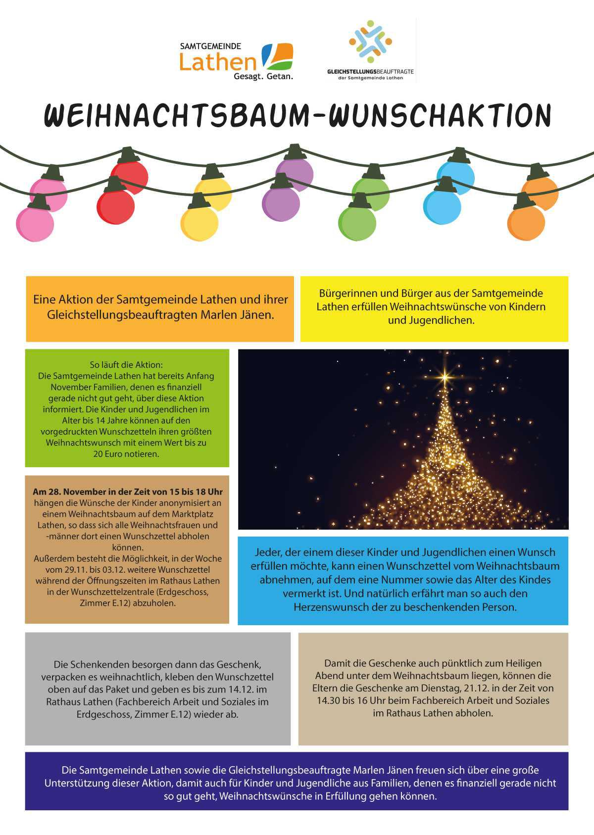 Weihnachtsbaum-Wunschaktion - WICHTIGE INFORMATIONEN für den 28. November 2021