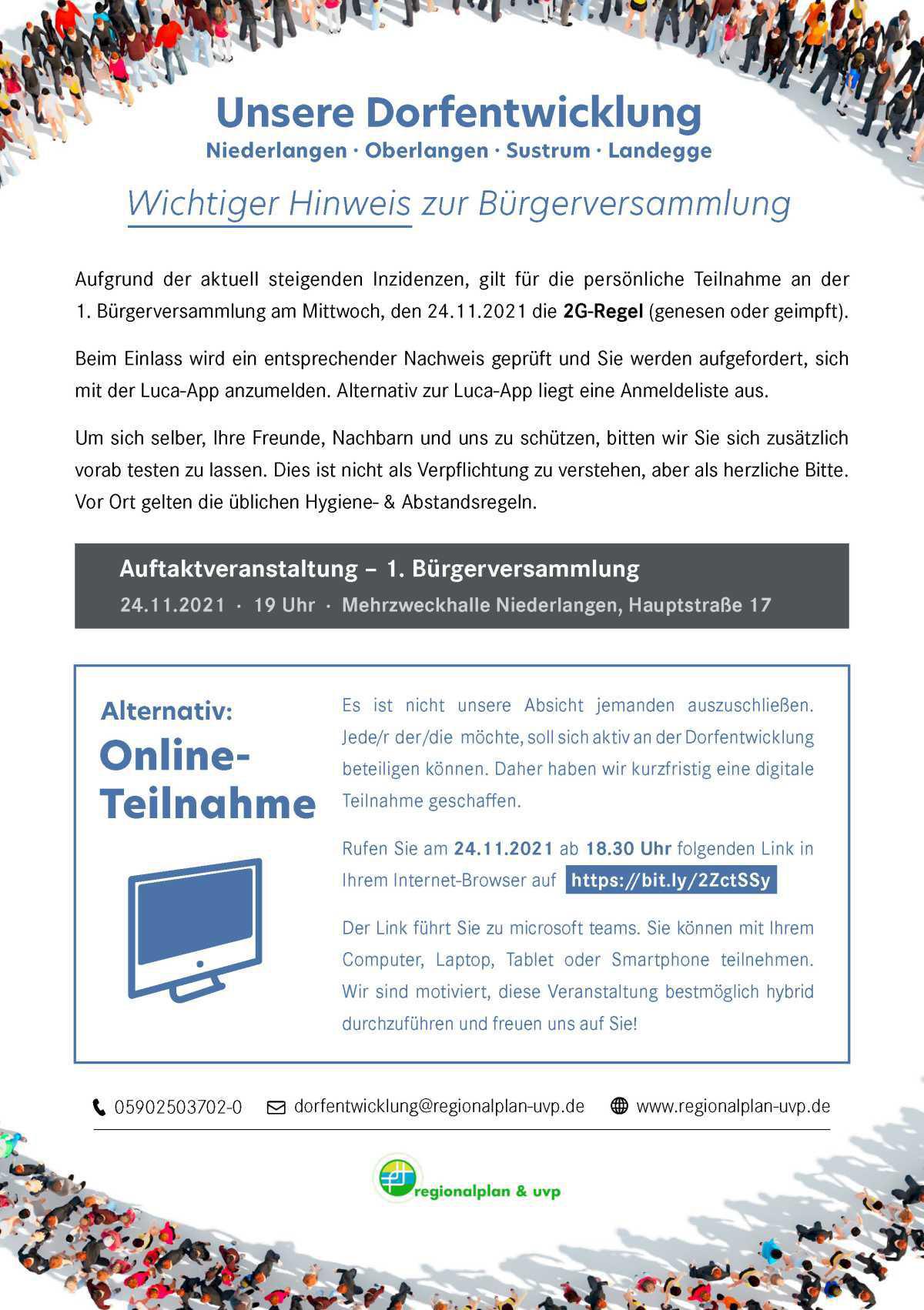 Oberlangen-Niederlangen-Sustrum-Landegge: Bürgerinnen und Bürger der Dorfregion sind gefordert Oberlangen-Niederlangen-Sustrum-Landegge: Bürgerinnen und Bürger der Dorfregion sind gefordert
