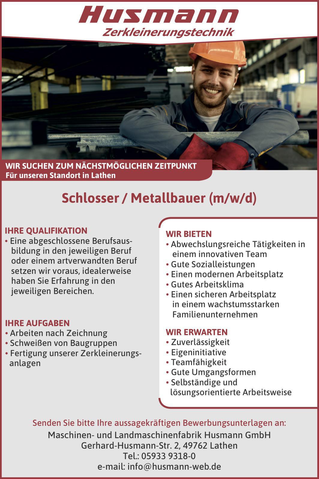 Schlosser / Metallbauer m/w/d