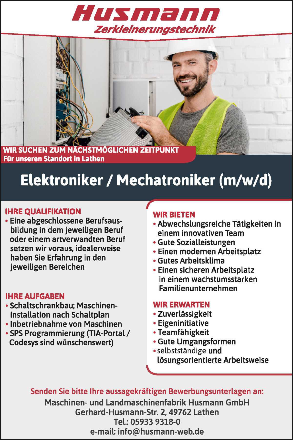 Elektroniker / Mechatroniker m/w/d