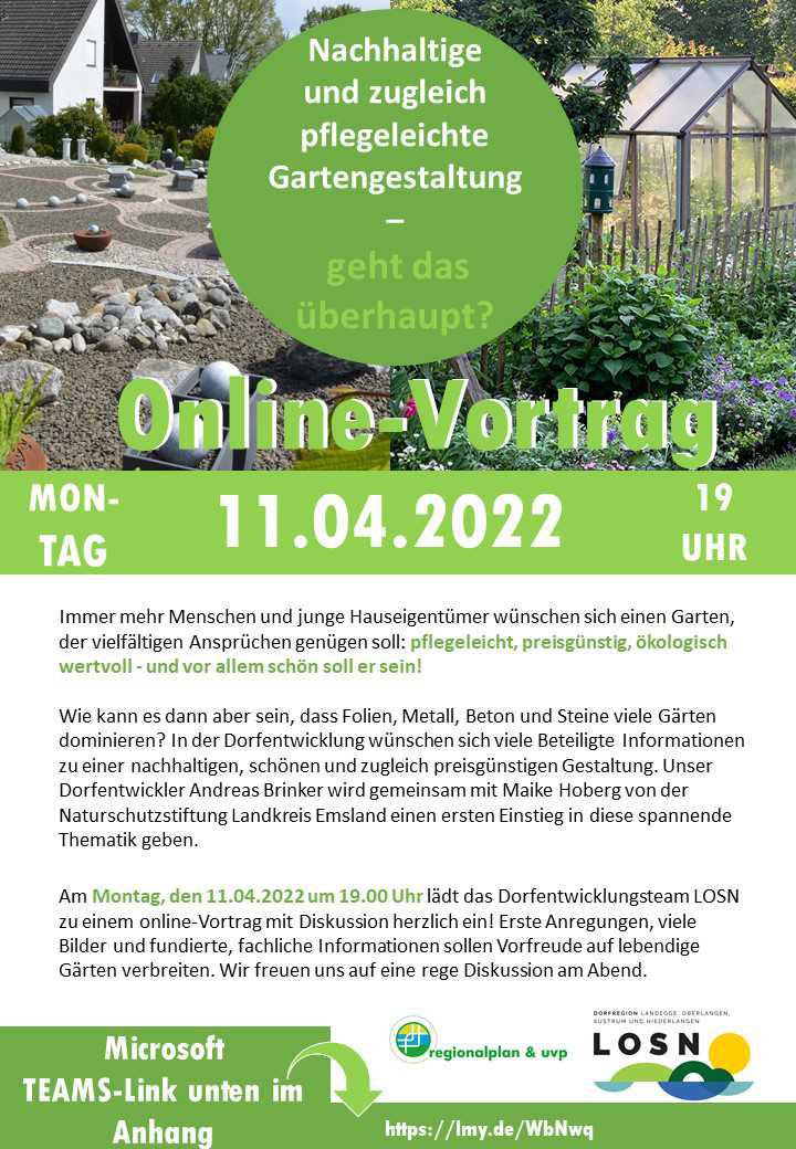 Online-Vortrag „nachhaltige und pflegeleichte Gartengestaltung“
