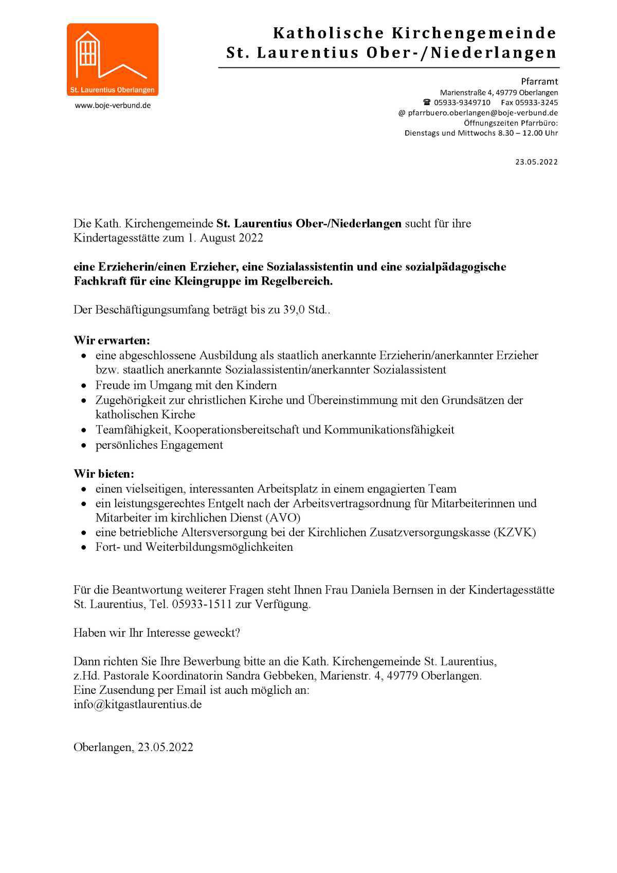 Erzieherin/Erzieher, Sozialassistentin und eine sozialpädagogische Fachkraft für eine Kleingruppe im Regelbereich Erzieherin/Erzieher, Sozialassistentin und eine sozialpädagogische Fachkraft für eine Kleingruppe im Regelbereich