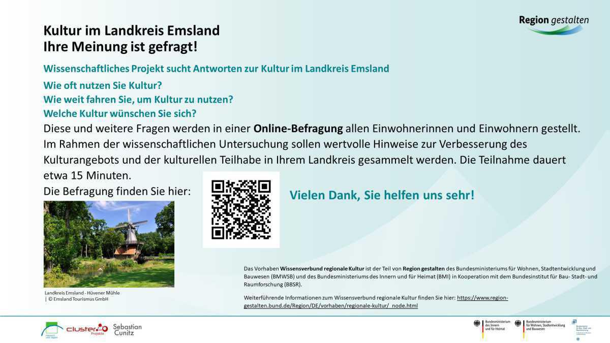 Kultur im Landkreis Emsland - Ihre Meinung ist gefragt Kultur im Landkreis Emsland - Ihre Meinung ist gefragt