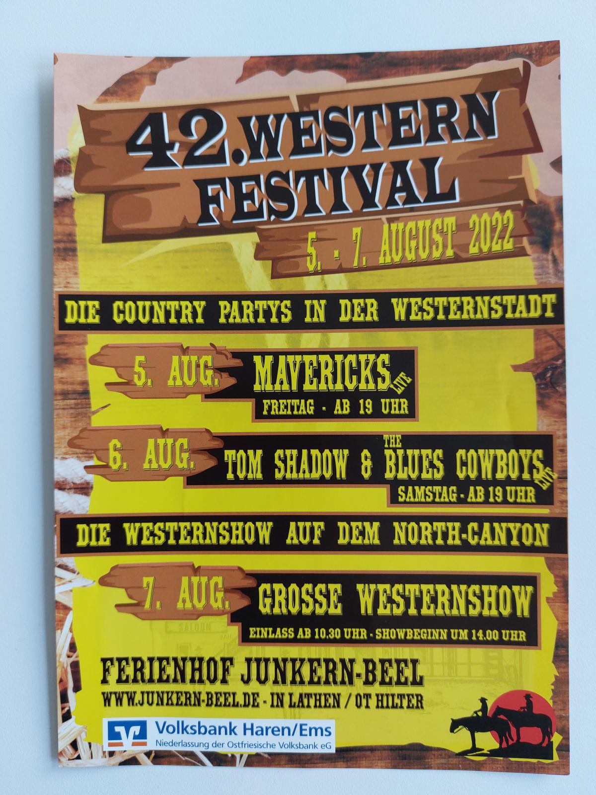 42. Western Festival vom 05.08. bis 07.08.22 in Lathen / OT Hilter