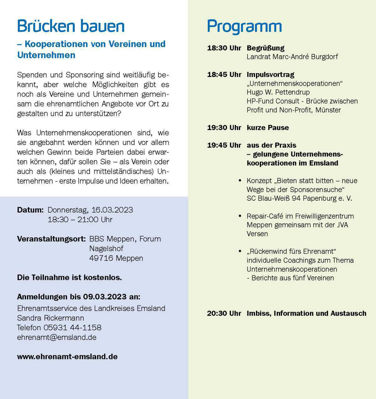 Brücken bauen - Sie sind herzlich eingeladen am 16.03.23 in Meppen die ersten Brücken zu bauen Brücken bauen - Sie sind herzlich eingeladen am 16.03.23 in Meppen die ersten Brücken zu bauen