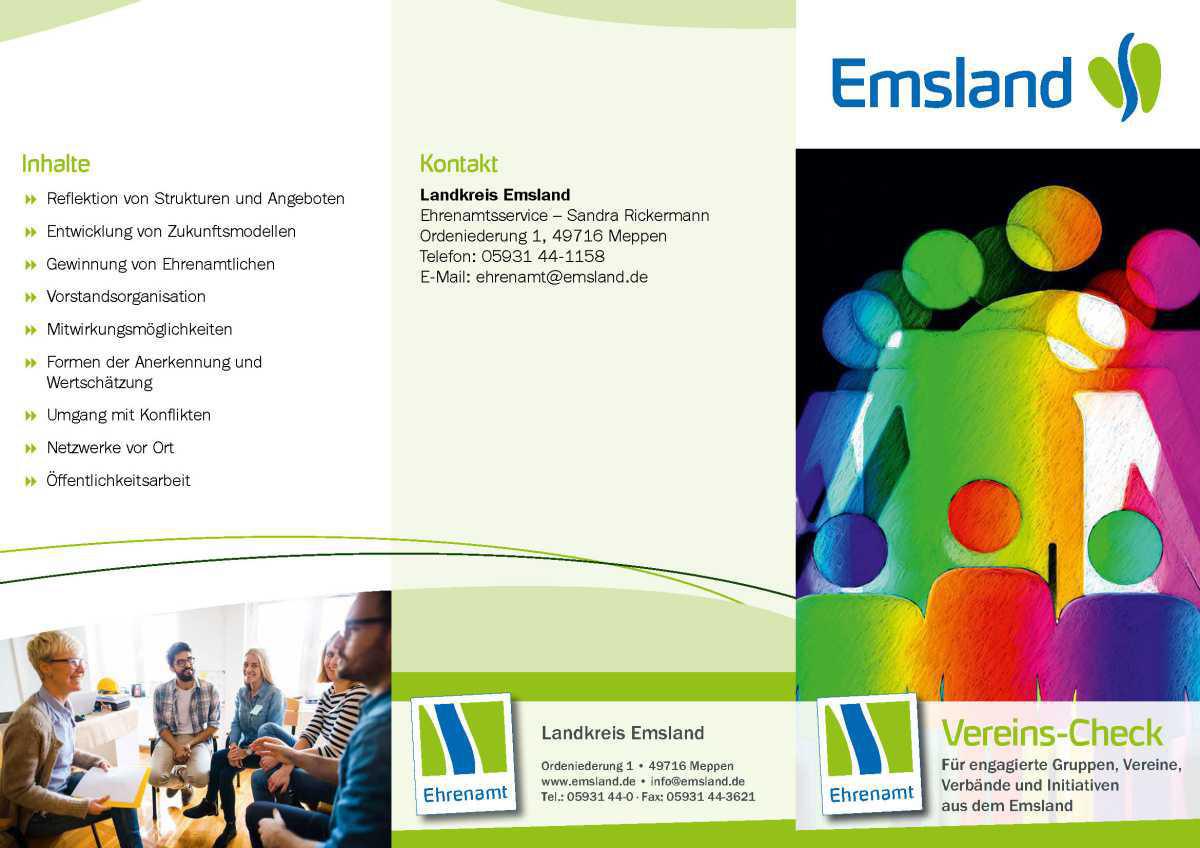 Vereins-Check? Für engagierte Gruppen, Vereine, Verbände und Initiativen aus dem Emsland Vereins-Check? Für engagierte Gruppen, Vereine, Verbände und Initiativen aus dem Emsland