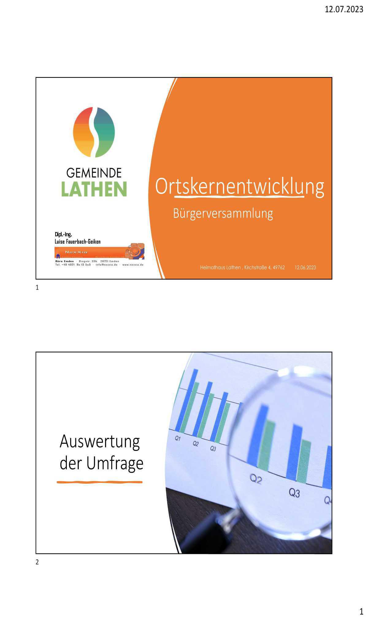 Ortskernentwicklung Lathen Ortskernentwicklung Lathen