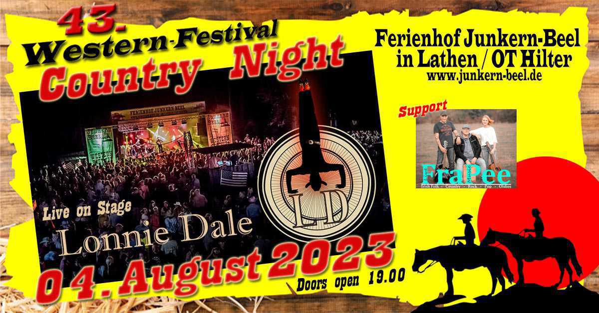 43. Western Festival - Ferienhof Junkern-Beel in Lathen / Ortsteil Hilter 43. Western Festival - Ferienhof Junkern-Beel in Lathen / Ortsteil Hilter