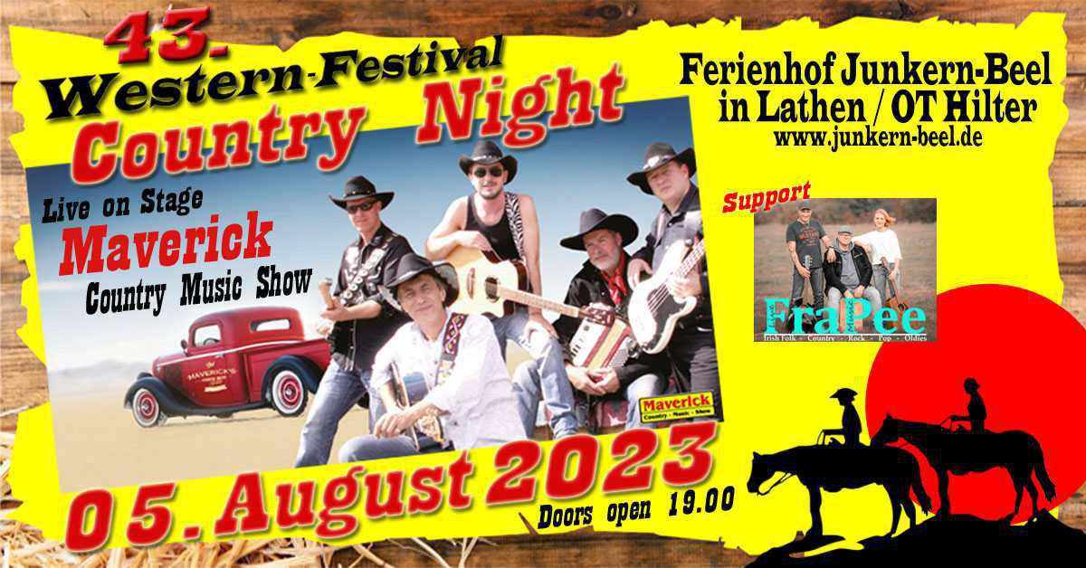 43. Western Festival - Ferienhof Junkern-Beel in Lathen / Ortsteil Hilter 43. Western Festival - Ferienhof Junkern-Beel in Lathen / Ortsteil Hilter