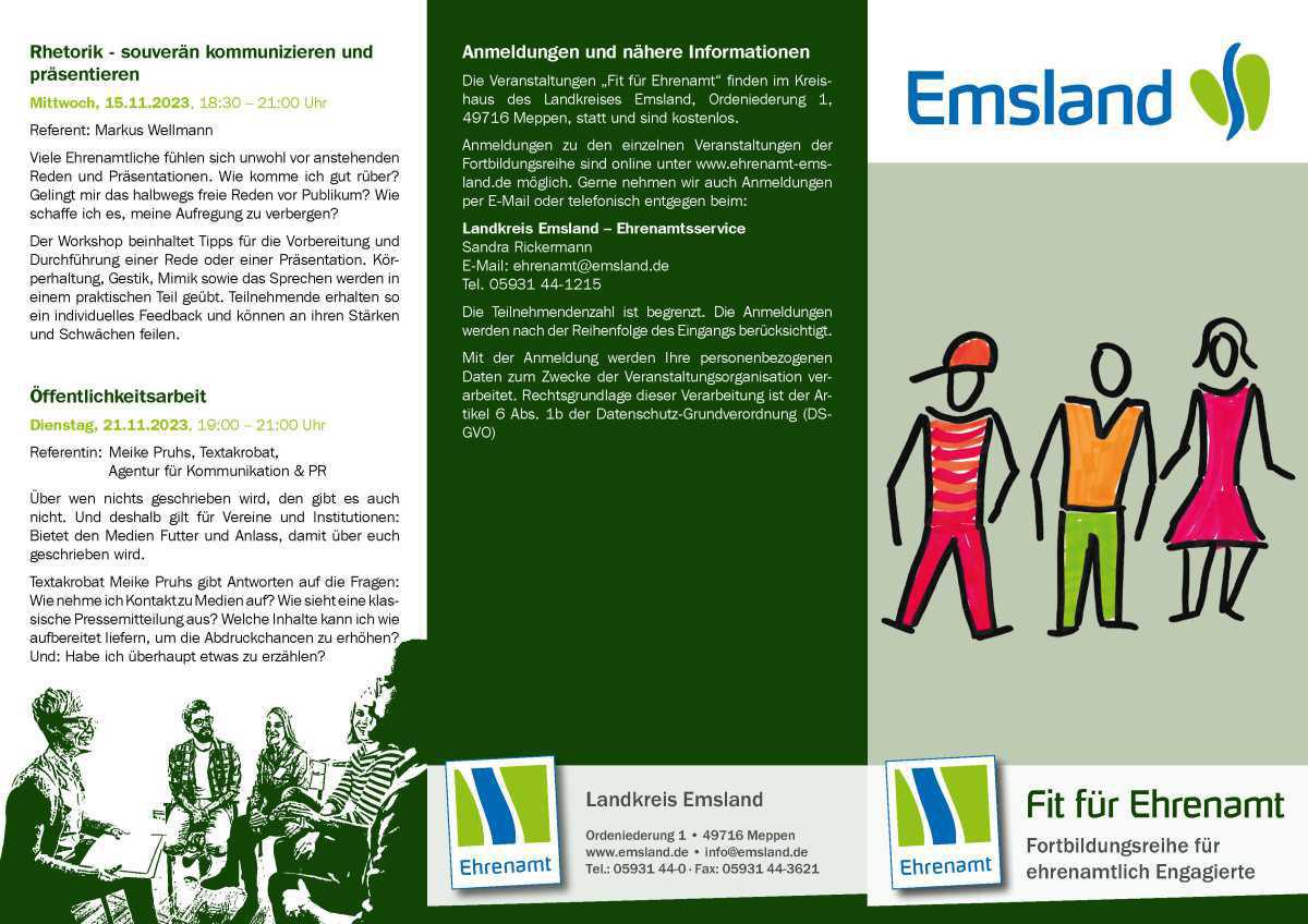 „Fit für Ehrenamt“ – jetzt schnell ein kostenloses Seminar buchen „Fit für Ehrenamt“ – jetzt schnell ein kostenloses Seminar buchen