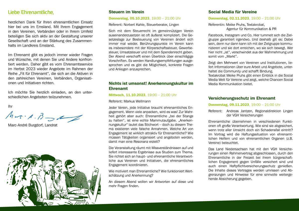 „Fit für Ehrenamt“ – jetzt schnell ein kostenloses Seminar buchen „Fit für Ehrenamt“ – jetzt schnell ein kostenloses Seminar buchen