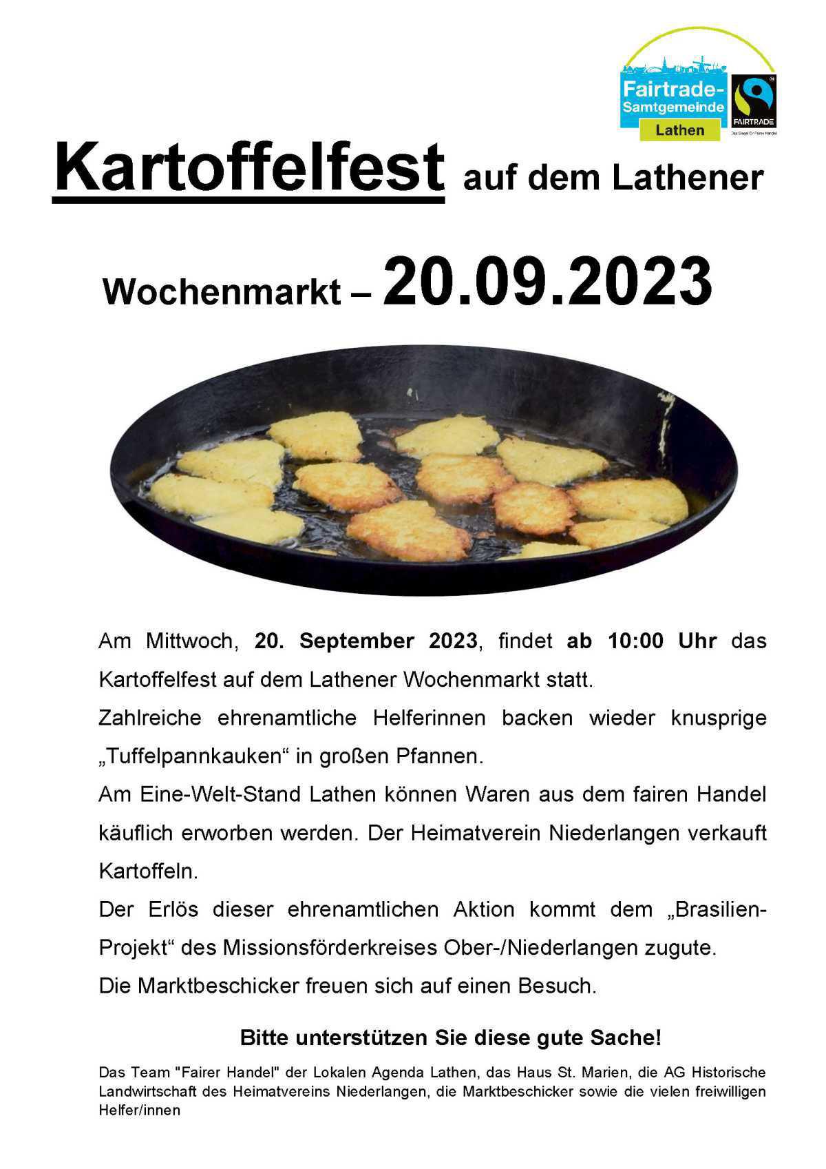 Kartoffelfest auf dem Lathener Wochenmarkt Kartoffelfest auf dem Lathener Wochenmarkt