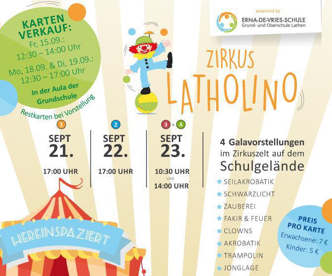 Zirkus Latholino im Zirkuszelt auf dem Schulgelände