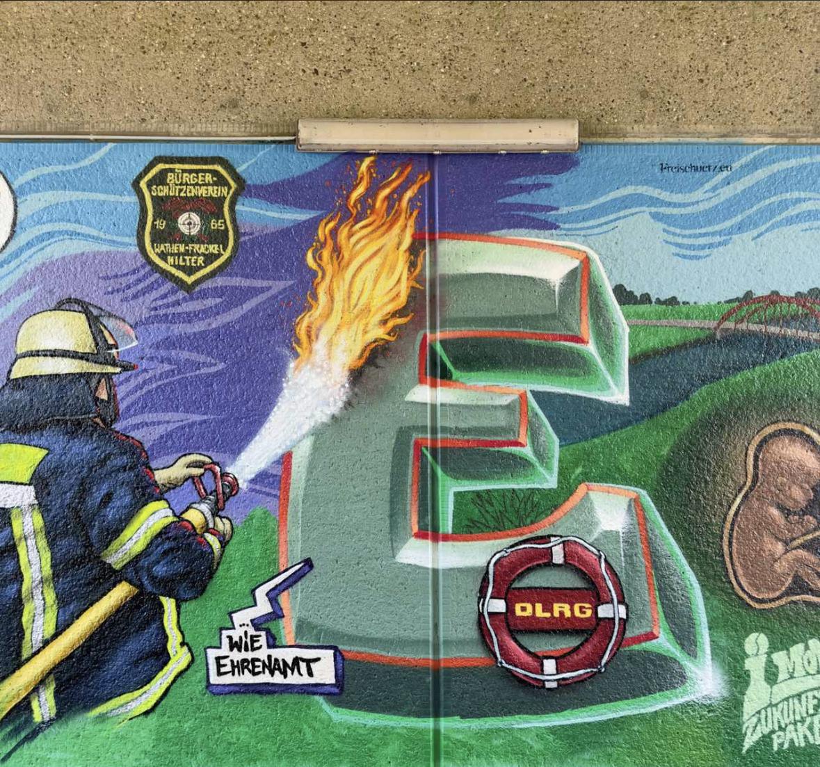 Graffitiprojekt an der Kathener Dorfstraße: Das Ergebnis spricht für sich Graffitiprojekt an der Kathener Dorfstraße: Das Ergebnis spricht für sich