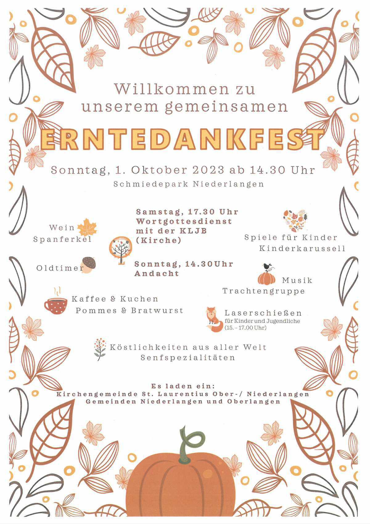 Ober-/Niederlangen: Erntedankfest am Wochenende Ober-/Niederlangen: Erntedankfest am Wochenende