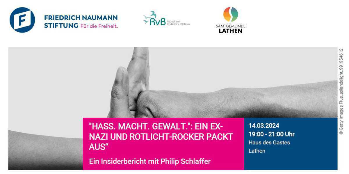 Vortrag: "Hass. Macht. Gewalt.": Ein Ex-Nazi und Rotlicht-Rocker packt aus“ Vortrag: "Hass. Macht. Gewalt.": Ein Ex-Nazi und Rotlicht-Rocker packt aus“