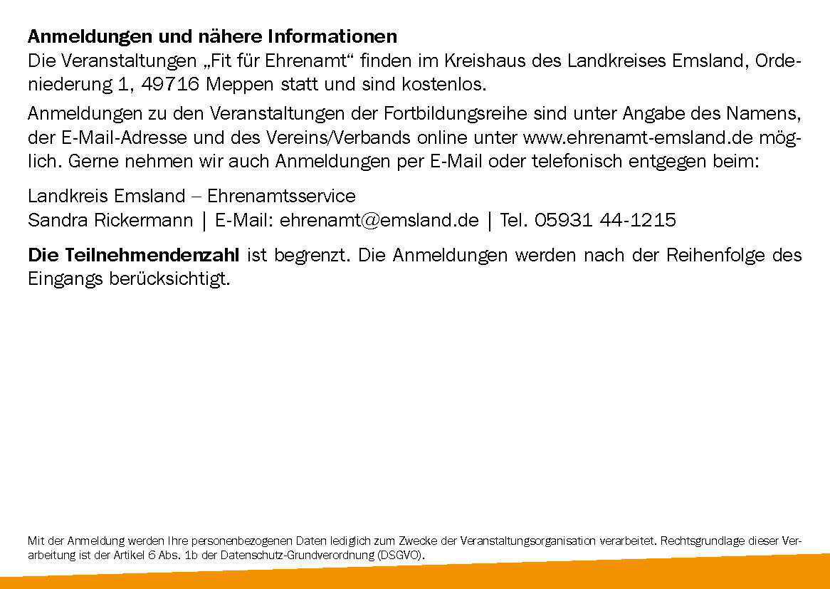 Fortbildungsreihe "Fit für Ehrenamt" Fortbildungsreihe "Fit für Ehrenamt"