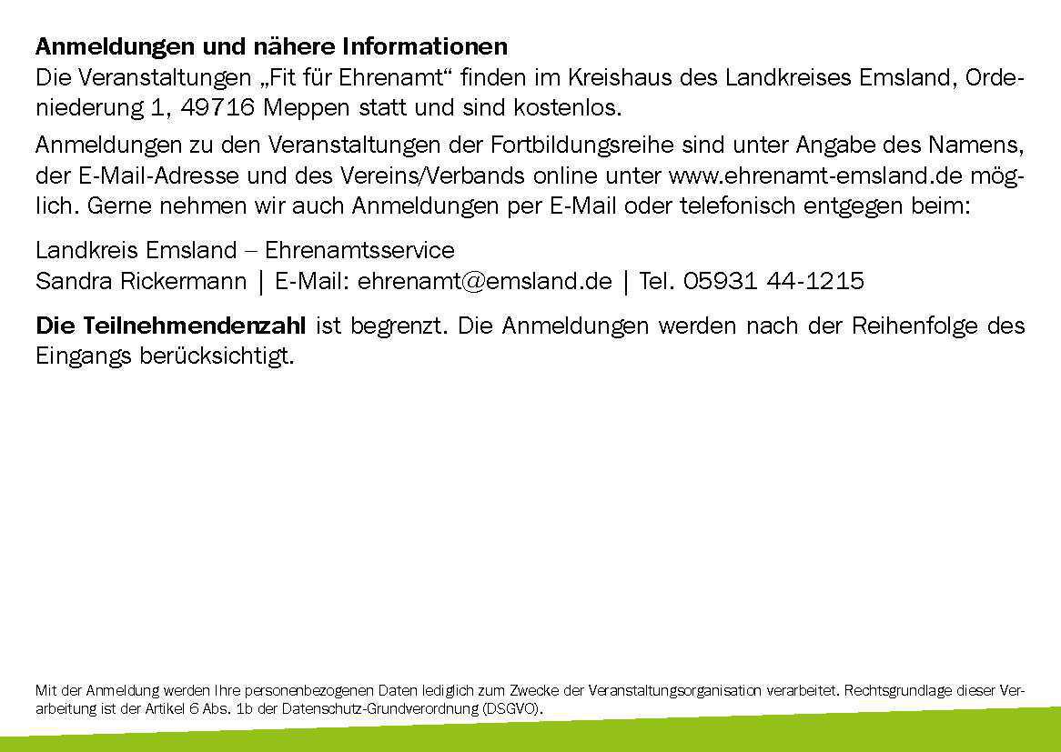 Fortbildungsreihe "Fit für Ehrenamt" Fortbildungsreihe "Fit für Ehrenamt"