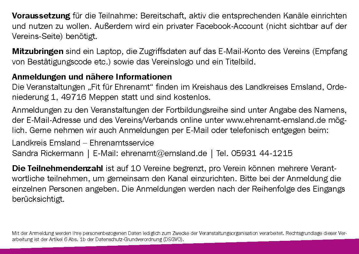 Fortbildungsreihe "Fit für Ehrenamt" Fortbildungsreihe "Fit für Ehrenamt"