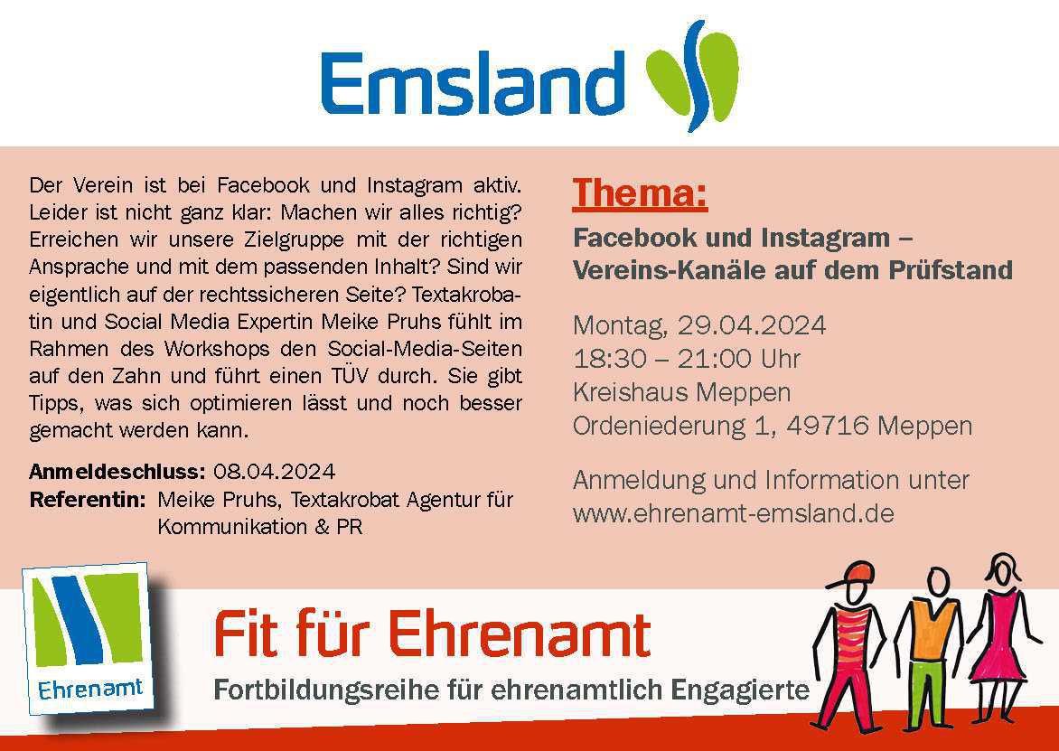 Fortbildungsreihe "Fit für Ehrenamt" Fortbildungsreihe "Fit für Ehrenamt"